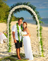 Beachfront wedding at Manuia Beach Resort